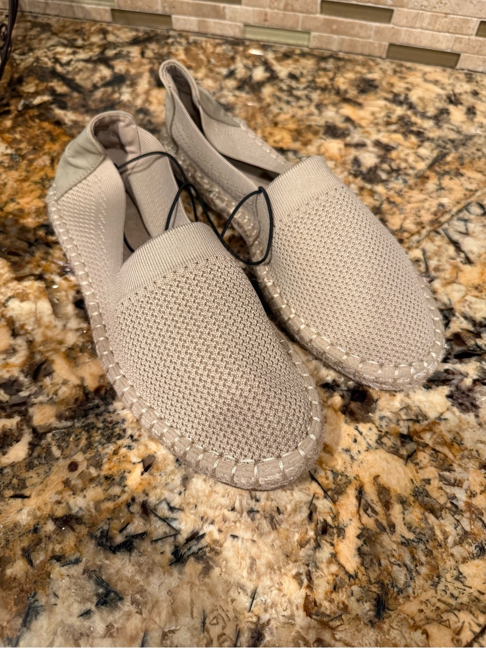 St. John's Bay Beige Knit Slip-On Espadrilles